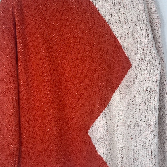 Plenty by Tracy Reese sweater red white color block boat neck long sleeve - Picture 5 of 6